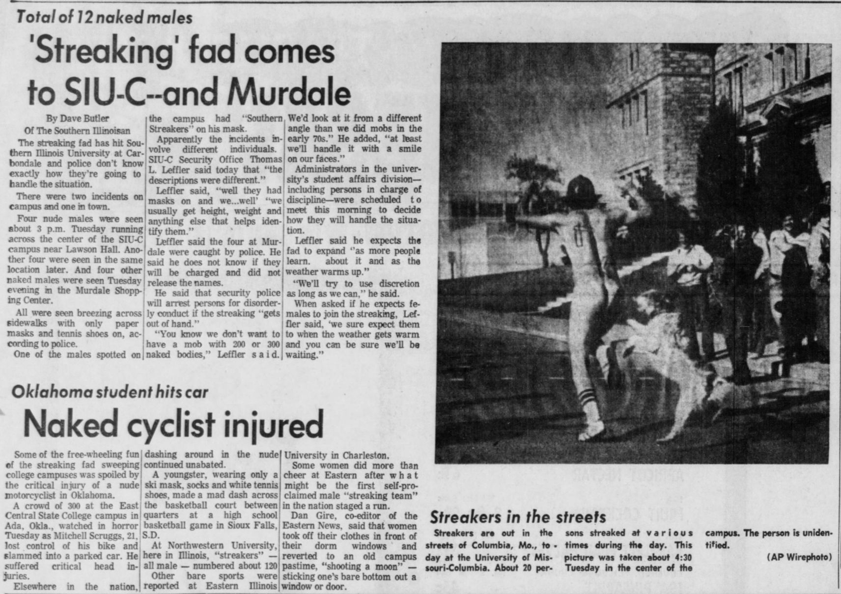 'Streaking' fad comes to SIU-C--and Murdale